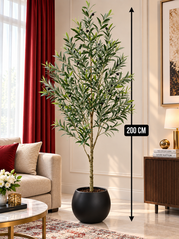 200CM Premium Fruitful Zaitone Plant With White Decorative Pot for Living Rooms And Home Decoration | شجرة الزيتون | Zaitone Tree |